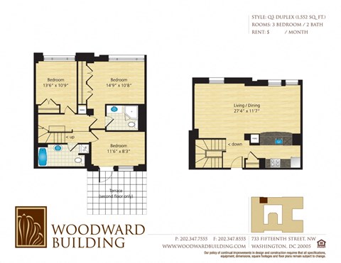 Floor Plan Q3 Woodward at The Woodward Building Apartments, Washington, DC 20005